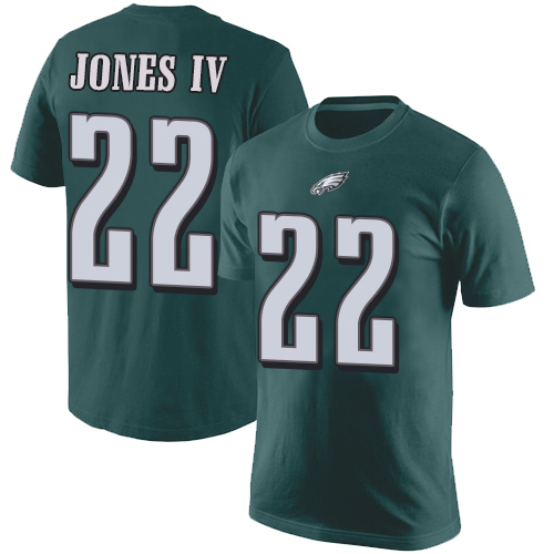 Men Philadelphia Eagles #22 Sidney Jones Green Rush Pride Name and Number NFL T Shirt->nfl t-shirts->Sports Accessory
